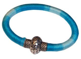 Bright Tribal Wrapped Leather Bracelets (Blue) Jewelry