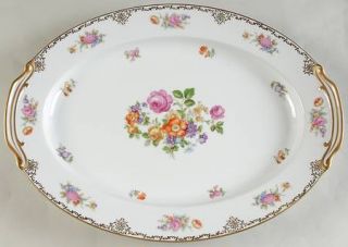 Noritake Dresita 16 Oval Serving Platter, Fine China Dinnerware   Florals Rim A