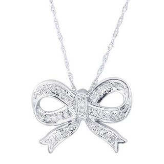0.12 CT.T.W. Diamond Bow Pendant in Sterling Silver