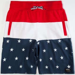 Freedom Mens Sweat Shorts Red/White/Blue In Sizes Small, Medium, Large,