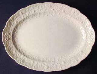 Steubenville Rose Point 13 Oval Serving Platter, Fine China Dinnerware   All Wh
