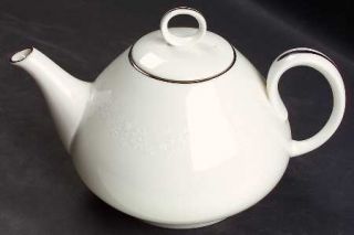 Noritake Montblanc Small Teapot & Lid, Fine China Dinnerware   White Flower Band
