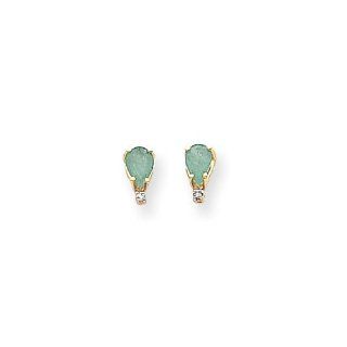 14k 6x4 Pear & Diamond Earring Mountings Diamond quality A (I2 clarity, I J color) Jewelry