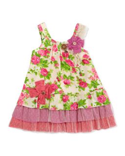 Ruffle Skirt Floral Tank Dress, 12 24 Months