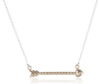 Goldtone Finish Silver Arrow Pendant Necklace, 18" Jewelry