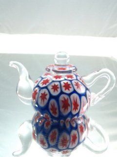 Murano Hand Blown Art Millefiori Glass Teapot Paperweight PW 437 
