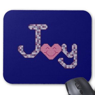 Joy Cross Stitch Mouse Pad