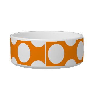 Polka Dots on Orange Cat Food Bowls