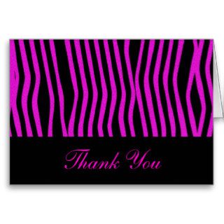 Pink Zebra Print Thank You Card