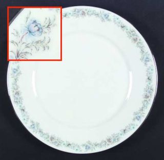 Oxford (Div of Lenox) May Morn Dinner Plate, Fine China Dinnerware   Blue & Gree