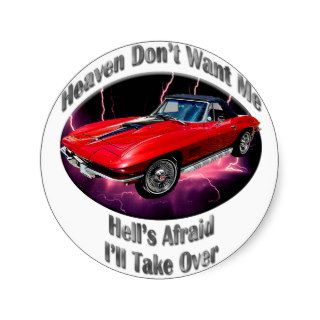 1967 Chevy Corvette 427 Round Stickers