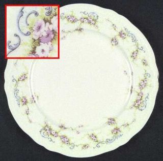 Haviland Yvonne Dinner Plate, Fine China Dinnerware   New York, Pink Flowers, Bl