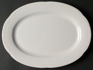 Pfaltzgraff Filigree  12 Oval Serving Platter, Fine China Dinnerware   Stonewar