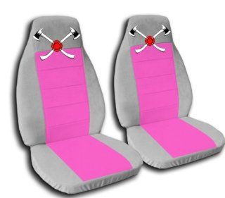 2 Silver and Hot Pink Axe seat covers for a 2006 to 2009 Chevrolet Equinox. Automotive