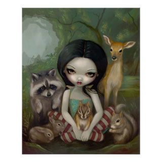 Snow White and Her Animal Friends fairy tale Print
