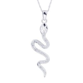 0.03 CT.T.W. Diamond Snake Animal Pendant in Sterling Silver