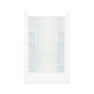 Sterling Plumbing Ensemble 48 in. x 48 in. x 72 1/2 in. One Piece Direct to Stud Shower Wall in White 72122100 0