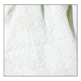 White Honeycomb Heart Mini Afghan Throw Blanket 36" x 48"   Lap Blanket