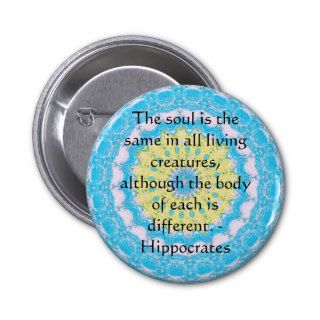Hippocrates Animal Rights Quote Pins