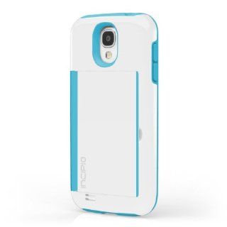 Incipio SA 401 Stowaway Case for Samsung Galaxy S4   1 Pack   Retail Packaging   White/Cyan Cell Phones & Accessories