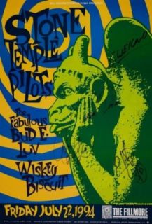 Stone Temple Pilots Autographed Concert Poster Entertainment Collectibles