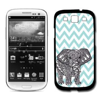 Tiffany Blue Chevron Elephant Samsung Galaxy S3 SIII i9300 Case Fits Samsung Galaxy S3 SIII i9300 Cell Phones & Accessories