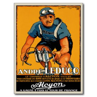 Postcard With Vintage Bicycle Poster Print
