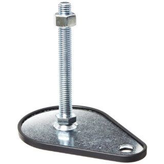 J.W. Winco 440.1 80 M12 100 KR Series GN 440.1 Carbon Steel Leveling Feet with Fixing Lug and Plastic Base Cap, Zinc Plated and Blue Passivated Finish, Metric Size, 80mm Base Diameter, M12 x 1.75 Thread Size, 100mm Thread Length Vibration Damping Mounts 