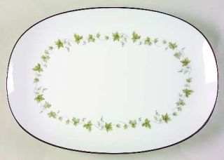 Noritake Lexington 13 Oval Serving Platter, Fine China Dinnerware   Green Leave