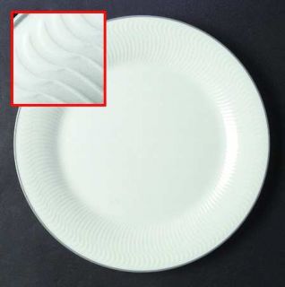 Noritake Whiteview Dinner Plate, Fine China Dinnerware   Embossed Swirl Decor, G