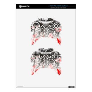 BLACK WHITE RED FLAMES CONFUSION EMO EMOTIONS ABST XBOX 360 CONTROLLER SKIN