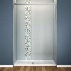MAAX Influence 34 in. x 60 in. x 88 in. Standard Fit Shower Kit with Clear Glass in Chrome 101352 000 001 002