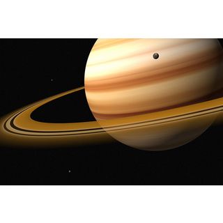 Jason Reed 'Saturn and a Moon of Saturn' Photography Print Canvas Wall Art Canvas