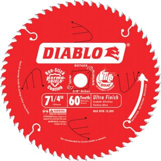 Diablo Ultra Finish Circular Saw Blade   7 1/4 Inch, 60 Tooth, Fine Finish,