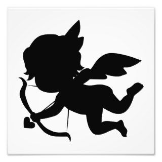 Cute Cupid Silhouette Photographic Print