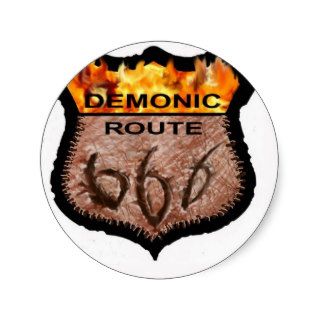 Demonic Route 666 Round Sticker