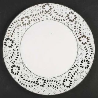 Wedgwood Jasper Conran Embroidered Dinner Plate, Fine China Dinnerware   Platinu