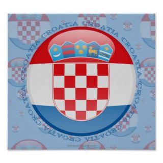 Croatia Bubble Flag Print