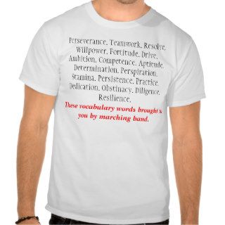 Marching Band Vocabulary  T Shirts