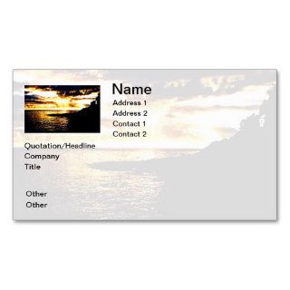 Golden Sunset Over the Water in Dominica Business Card Template