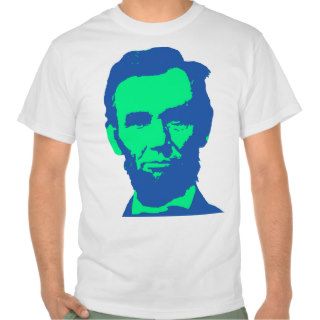 Abraham Lincoln in Green & Blue Tee Shirts