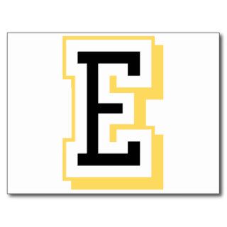 Yellow and black letter E Postcard