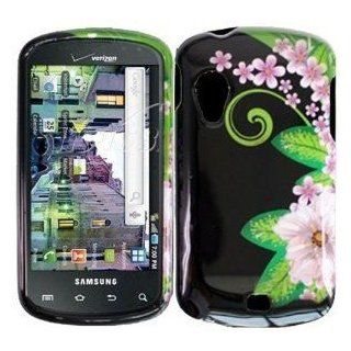 PINK FLOWER ON BLACK Design Protector Hard Cover Case for Samsung SCH i405 Stratosphere 4G LTE Android Smartphone [Verizon] Cell Phones & Accessories
