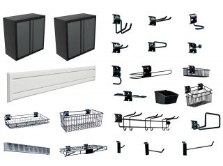 NewAge Products 120 piece Hook Accessory Kit with Wall Cabinets Newage Products Garage Storage