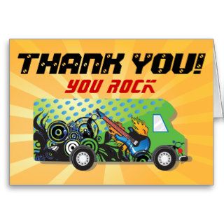 Game truck party thank you note cards