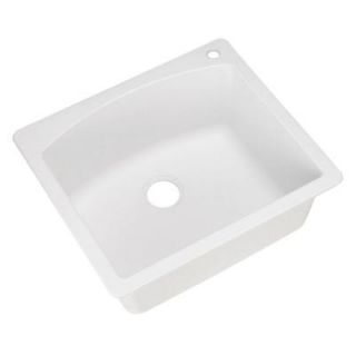 Blanco Diamond Dual Mount Composite 25x10x22 1 Hole Single Bowl Kitchen Sink in White 440211