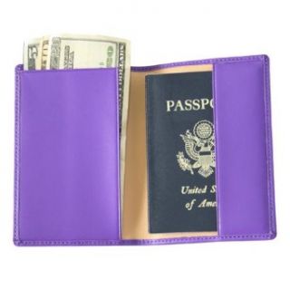 Purple Leather Passport Cover   Plain Clothing