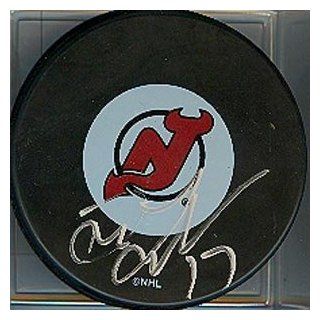 Darren Langdon New Jersey Devils Signed Hockey Puck Sports Collectibles