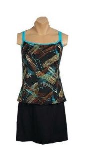 It Figures C Cup & up Collection Splatter Skirtini Swimsuit TOP (Size 18w TOP ONLY, Brown (see description))