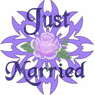 Just Married Lavender Rose Photo Cutouts